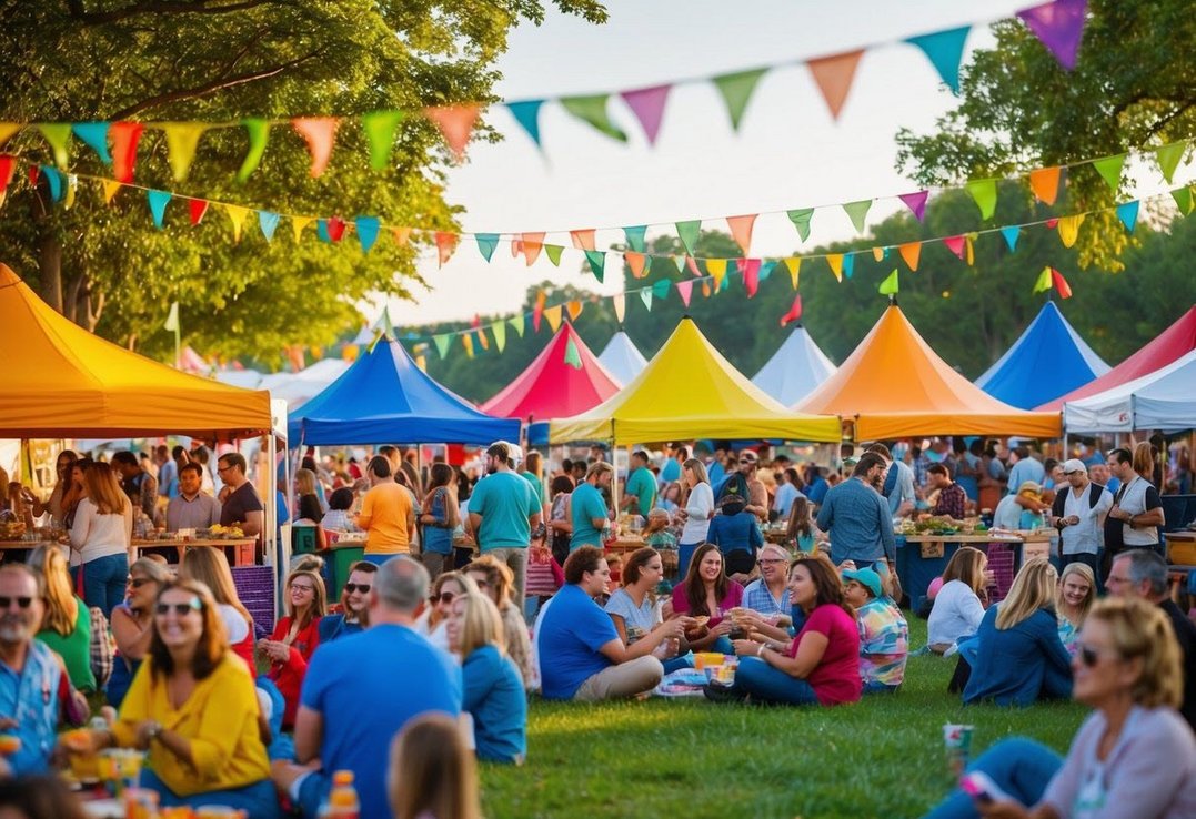 Glade mennesker på festival