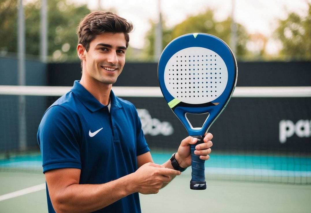 En sporty studerende modtager en dråbeformet padelbat som gave